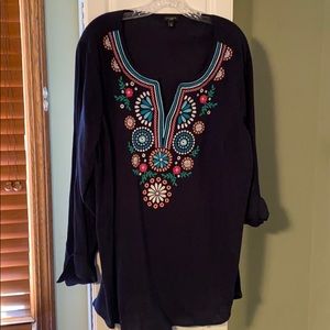 Talbots black gauze top